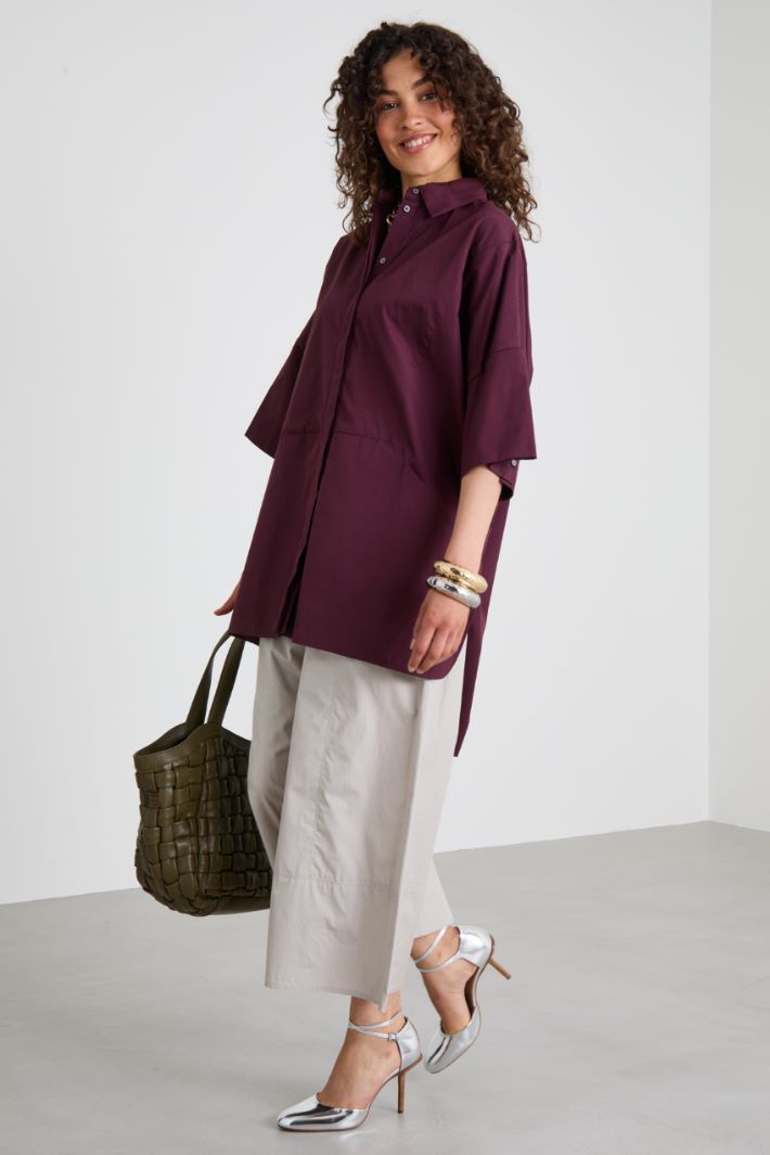 Wide-leg poplin trousers Intrend