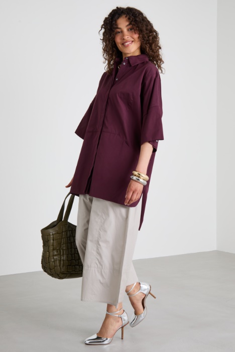 Wide-leg poplin trousers Intrend
