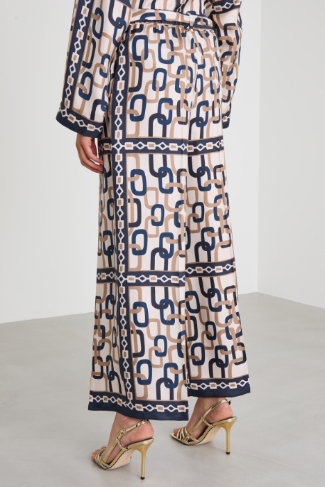 Pantaloni in twill di seta