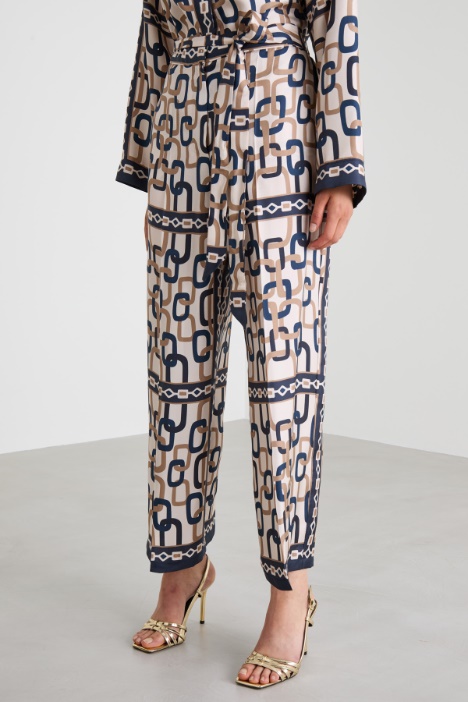 Pantaloni in twill di seta