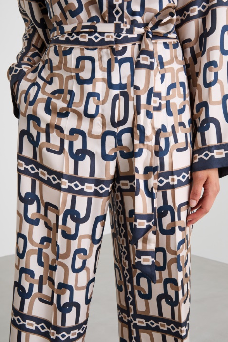 Pantaloni in twill di seta