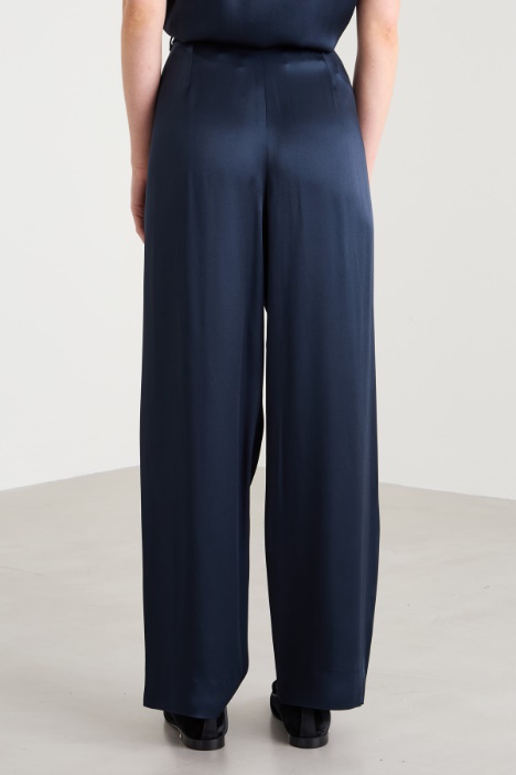 Pantaloni a palazzo in raso