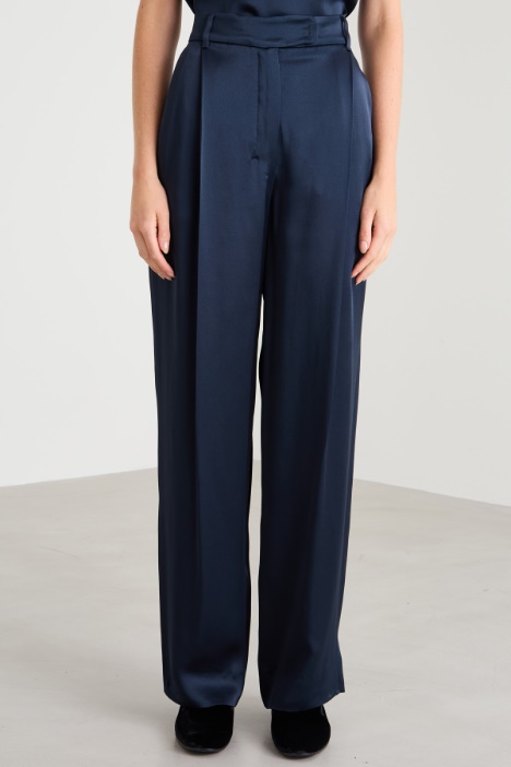 Pantaloni a palazzo in raso