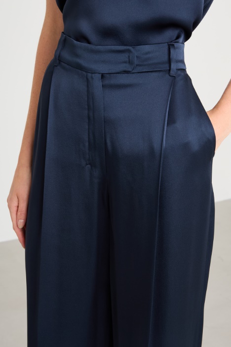 Pantaloni a palazzo in raso