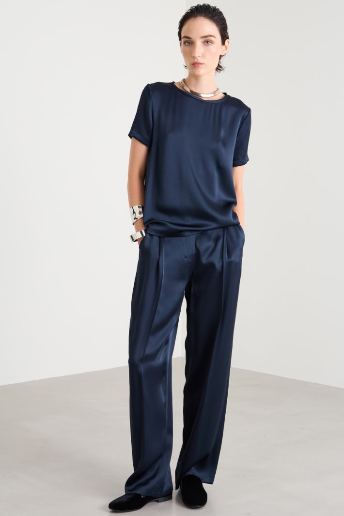 Pantalones palazzo de satén Intrend