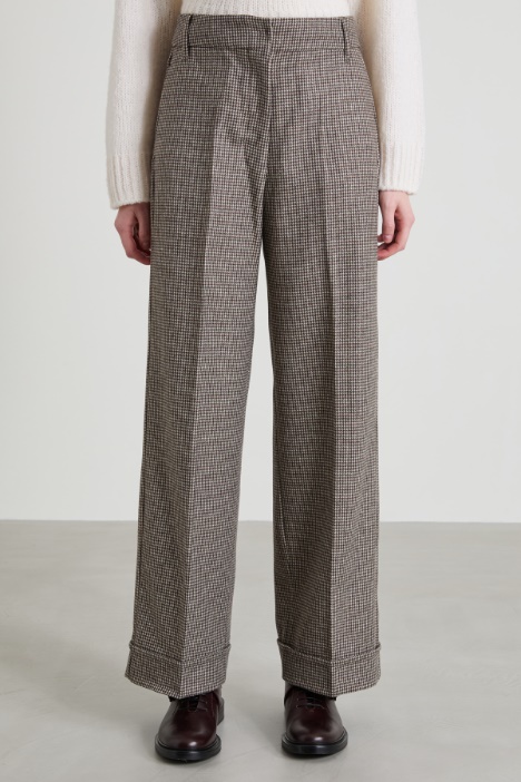 Pantalones de lana con vuelta