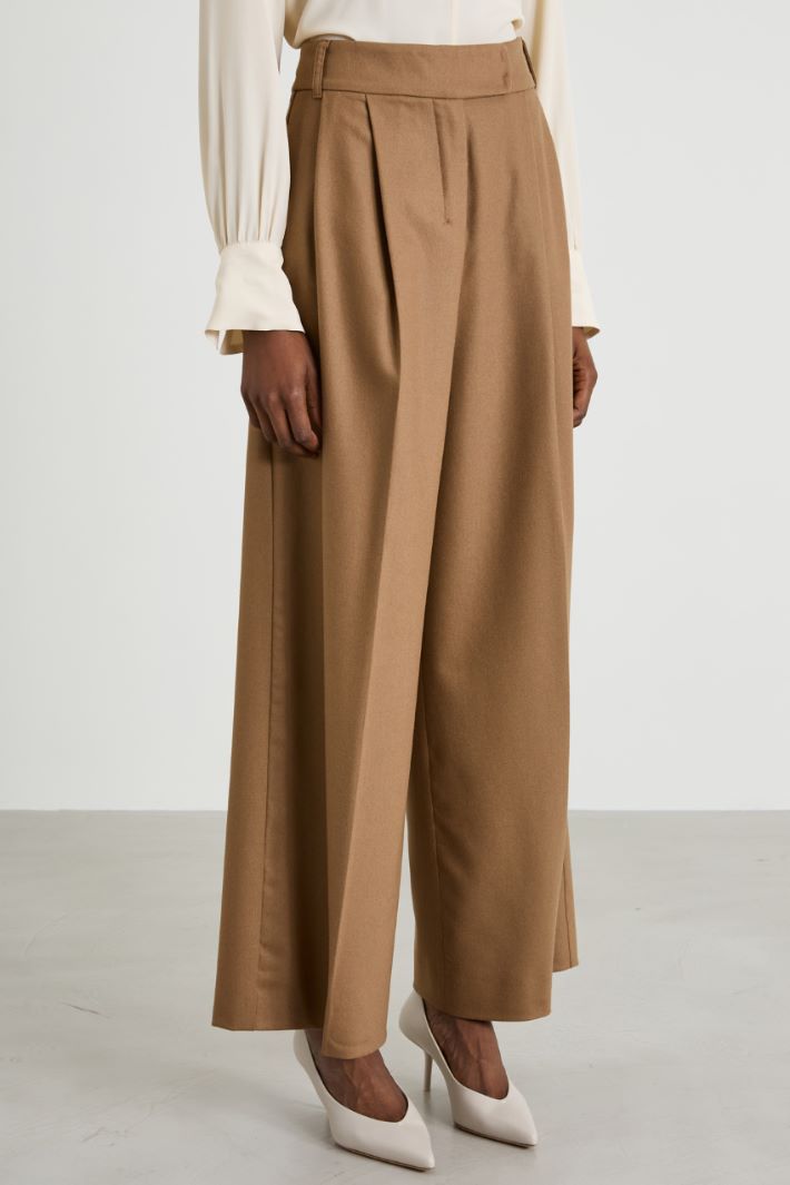 Flannel wide-leg trousers Intrend - 2