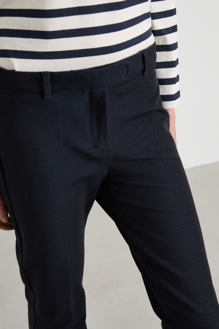 Pantaloni in diagonale di cotone Intrend - 4