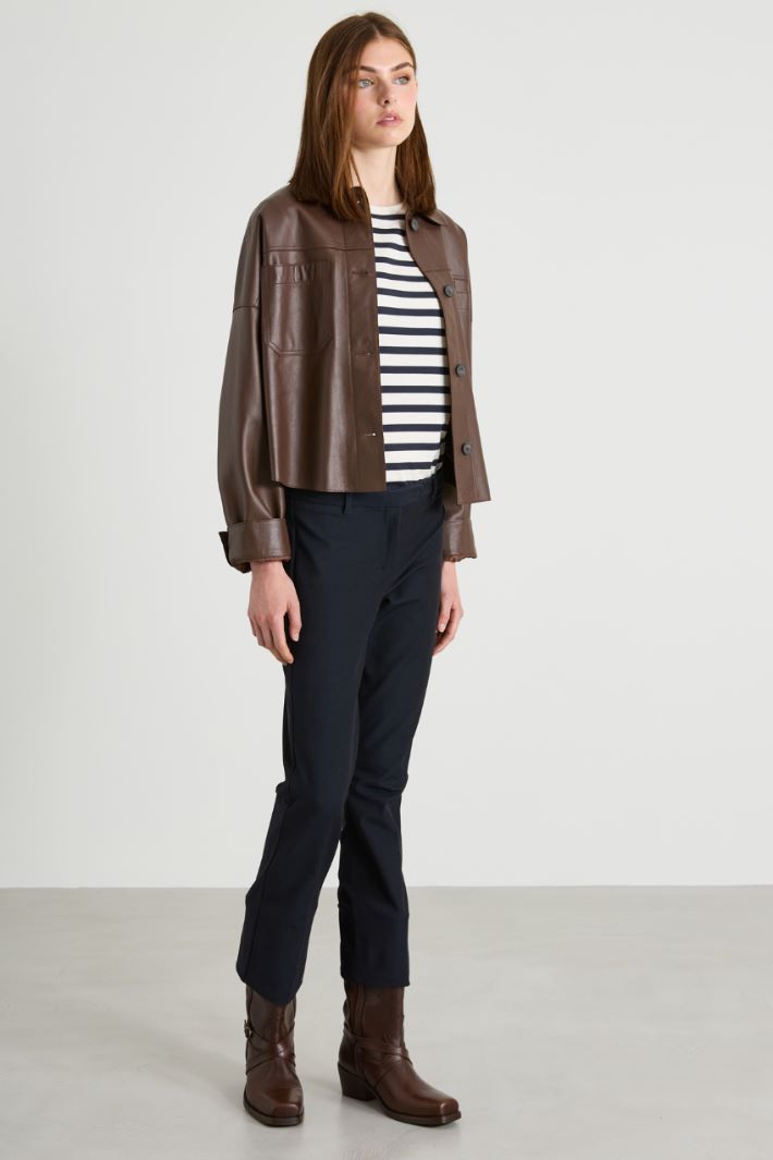 Pantaloni in diagonale di cotone Intrend