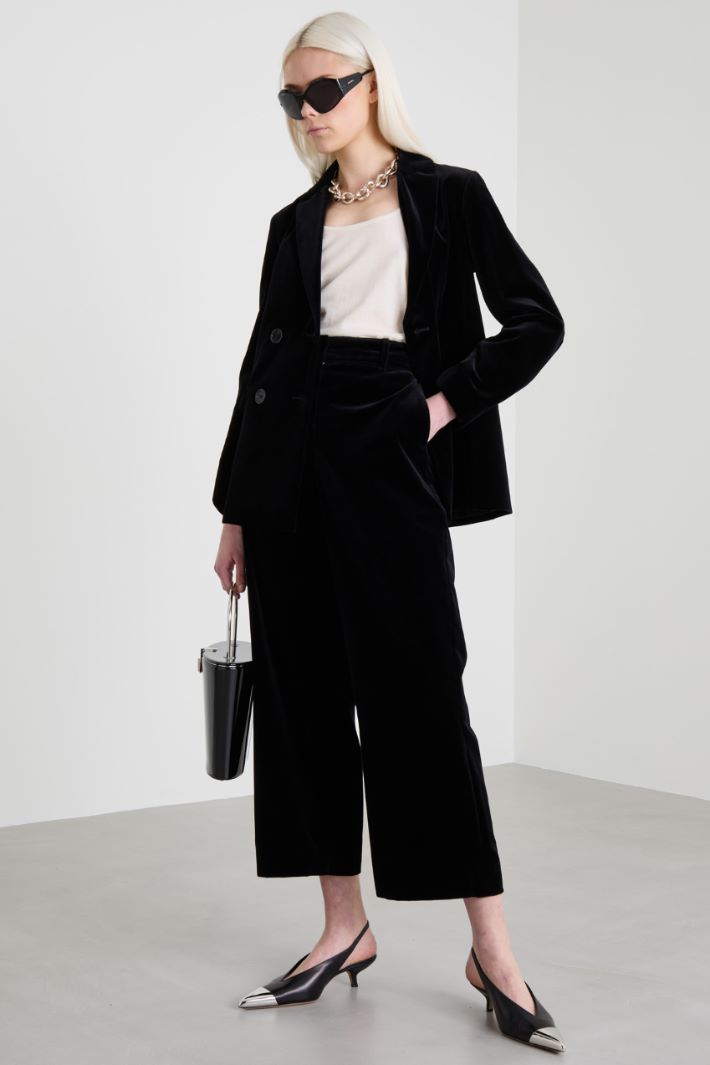 Pantaloni ampi in velluto Intrend