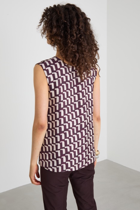 Top reversibile in seta