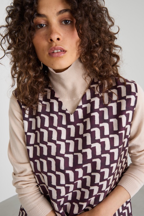 Top reversibile in seta