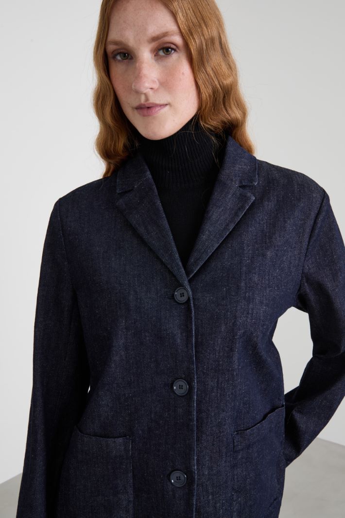 Straight denim blazer Intrend - 4