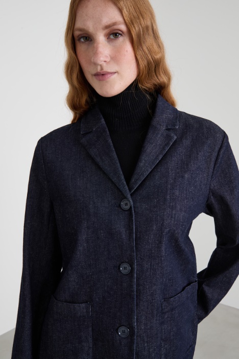 Blazer dritto in denim