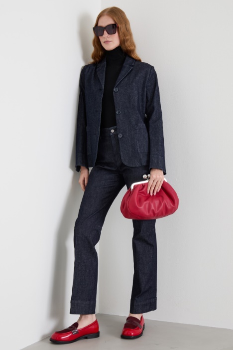 Blazer dritto in denim Intrend