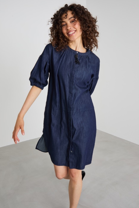 Abito corto in denim leggero