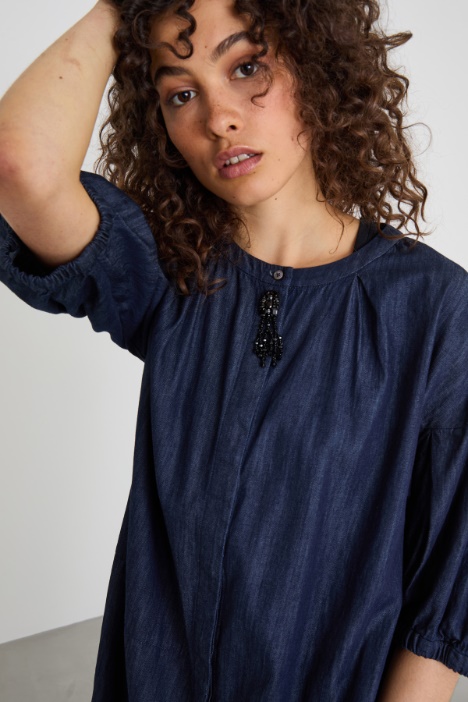 Abito corto in denim leggero