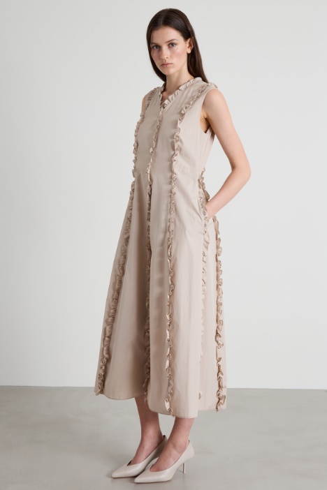 Abito in popeline con ruches