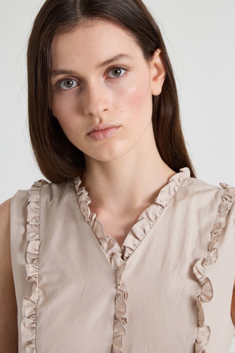 Abito in popeline con ruches