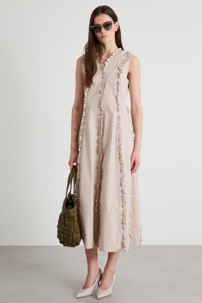 Poplin dress with frills Intrend