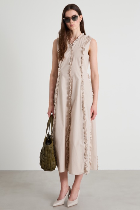 Poplin dress with frills Intrend