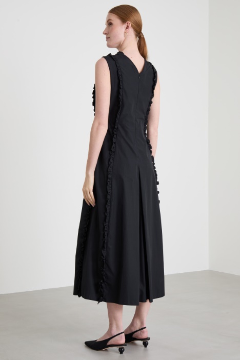 Vestido de popelina con volantes