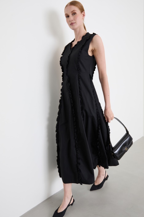 Poplin dress with frills Intrend