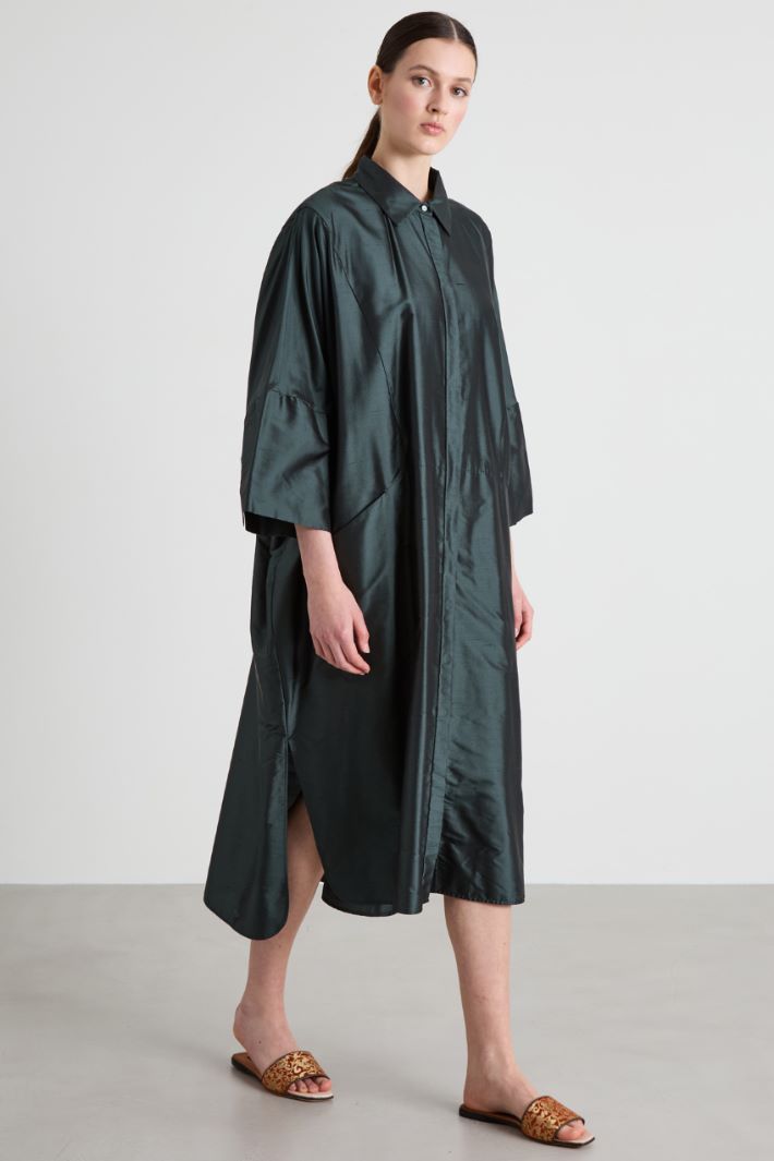Silk shantung shirt dress Intrend - 2