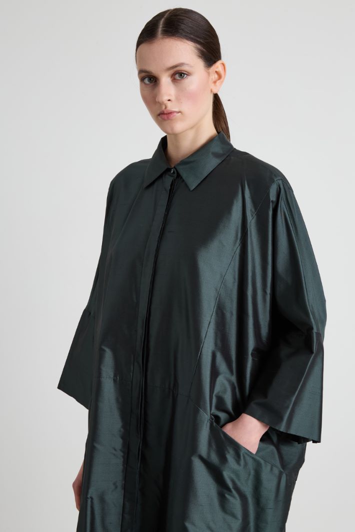 Silk shantung shirt dress Intrend - 4