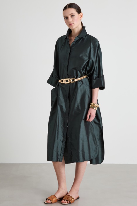 Silk shantung shirt dress Intrend