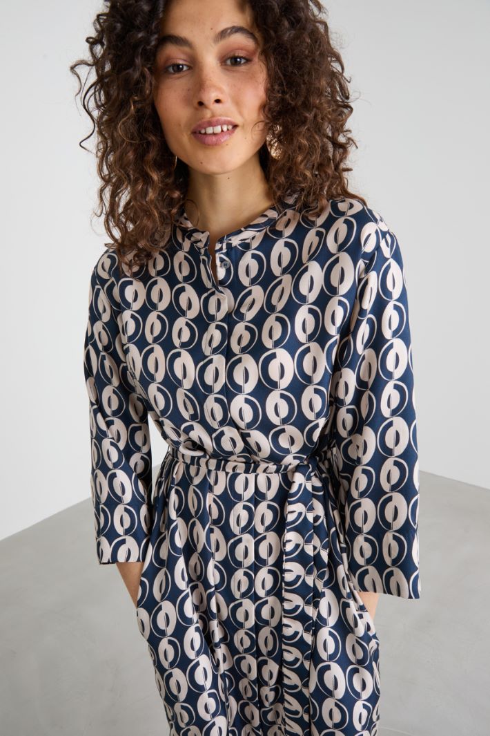 Printed silk dress Intrend - 4