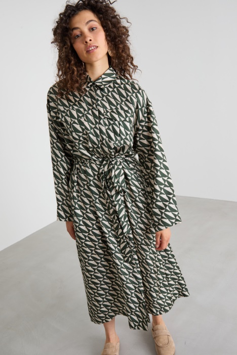 Abito chemisier in twill di seta