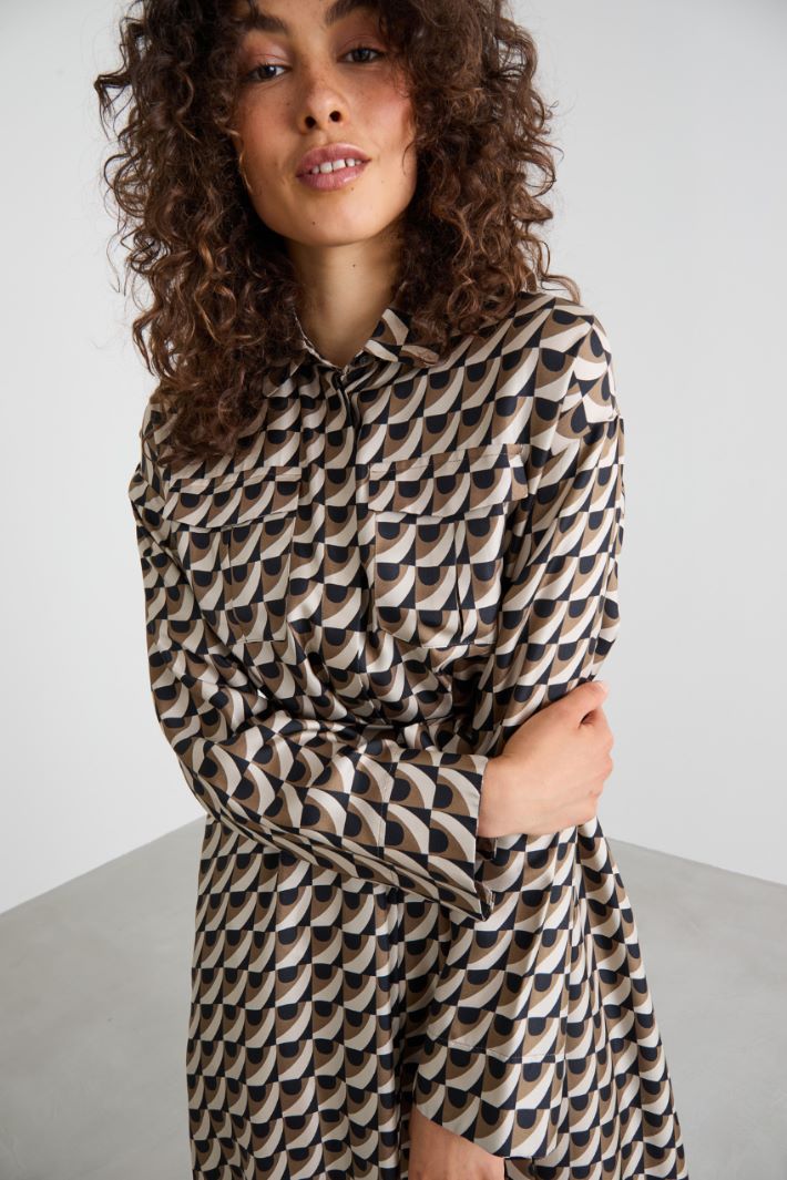 Silk shirt dress Intrend - 4