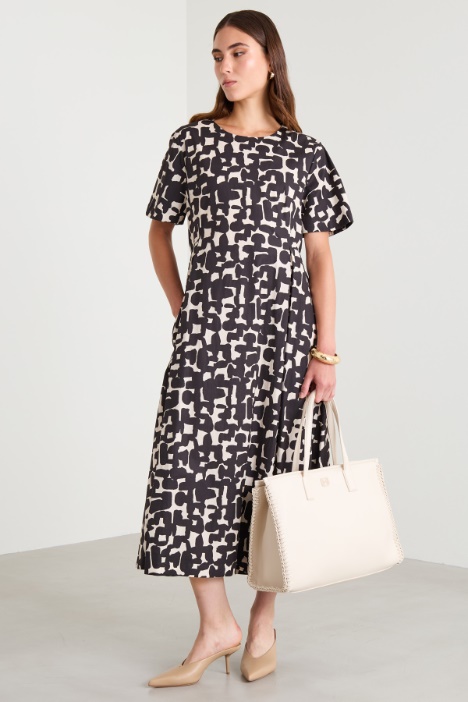 Abito midi in cotone stampato Intrend