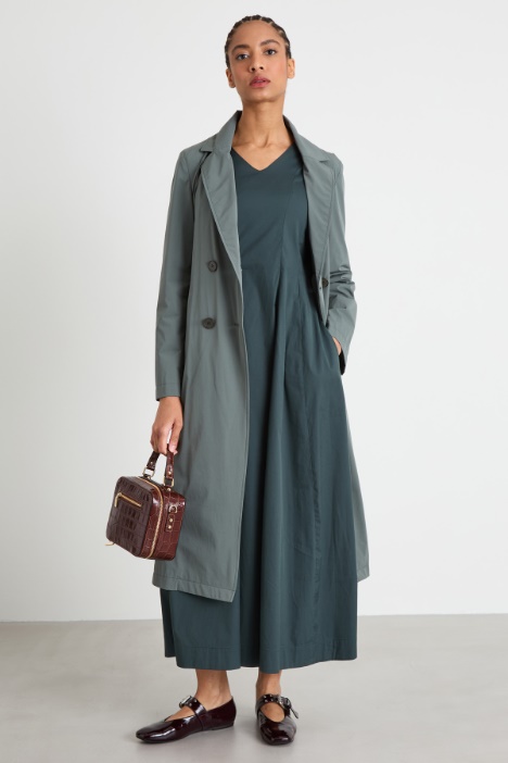 Vestido evasé de popelina  Intrend