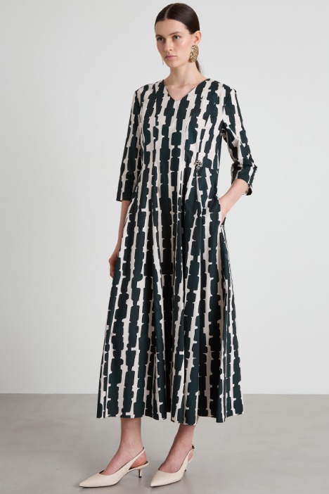 Vestido de popelina estampado