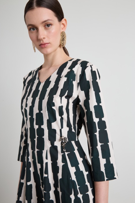 Vestido de popelina estampado