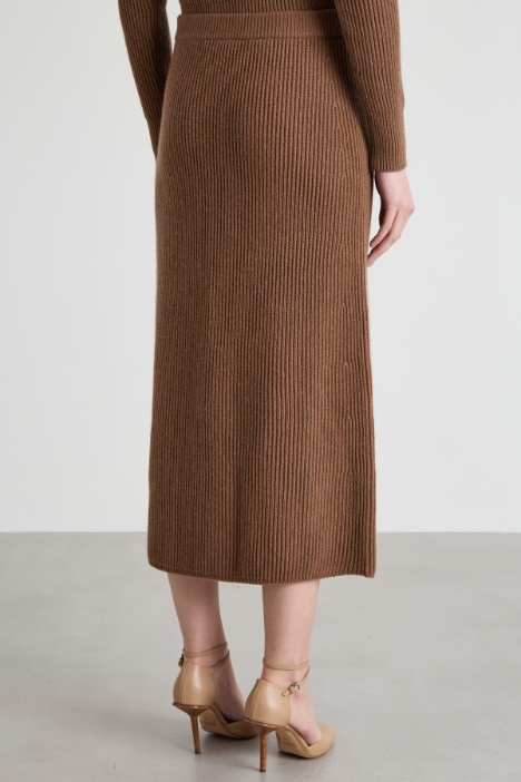 Gonna in maglia a coste