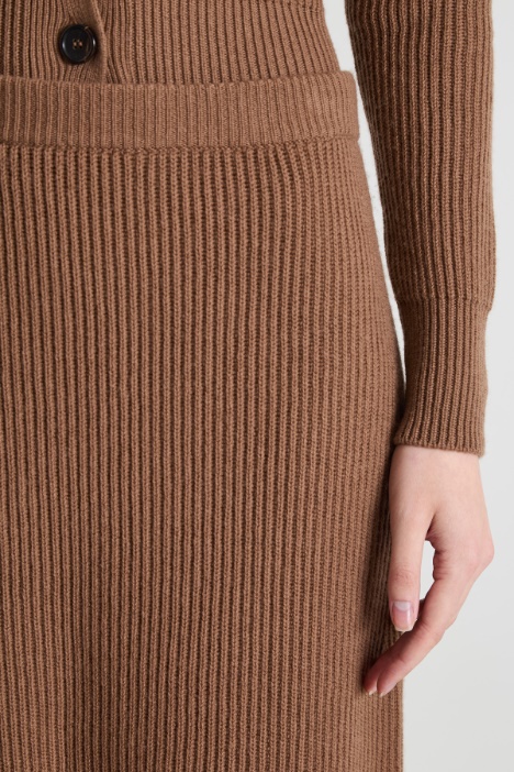 Gonna in maglia a coste