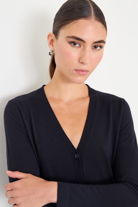 Cardigan lungo in lana