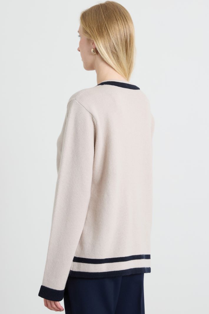 Wool cardigan with intarsia Intrend - 2