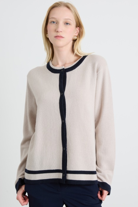 Cardigan in lana con intarsio Intrend