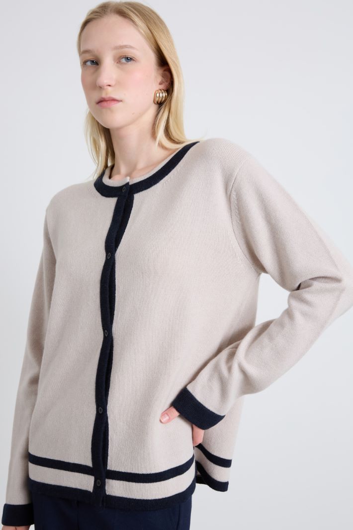 Wool cardigan with intarsia Intrend - 4