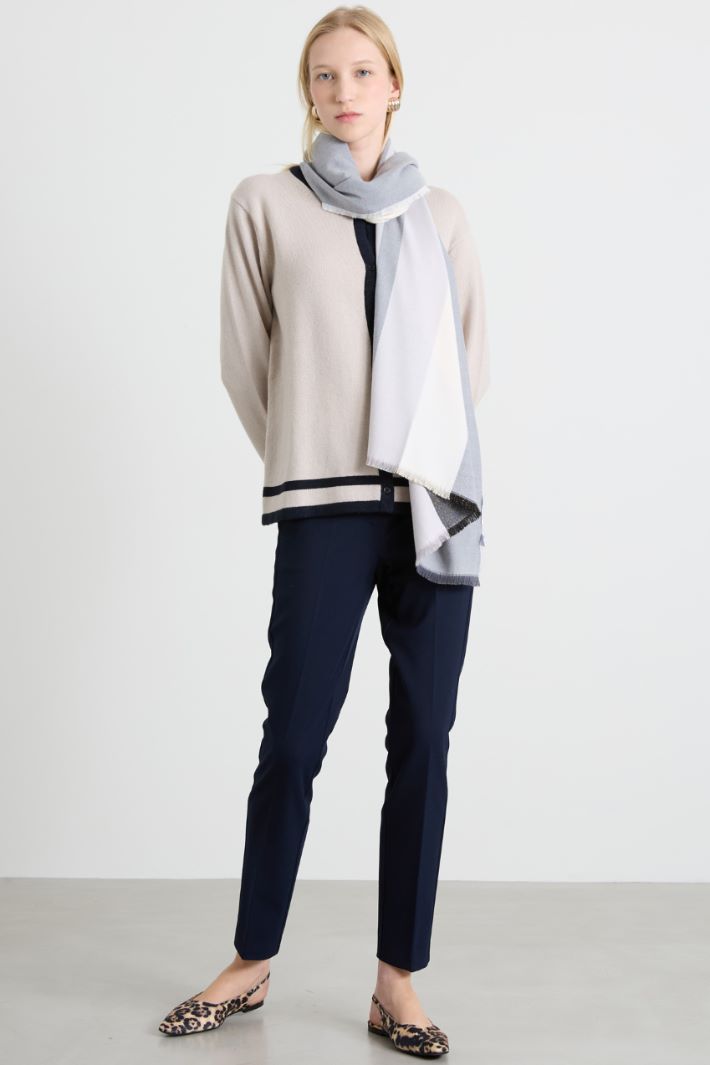 Wool cardigan with intarsia Intrend - 3