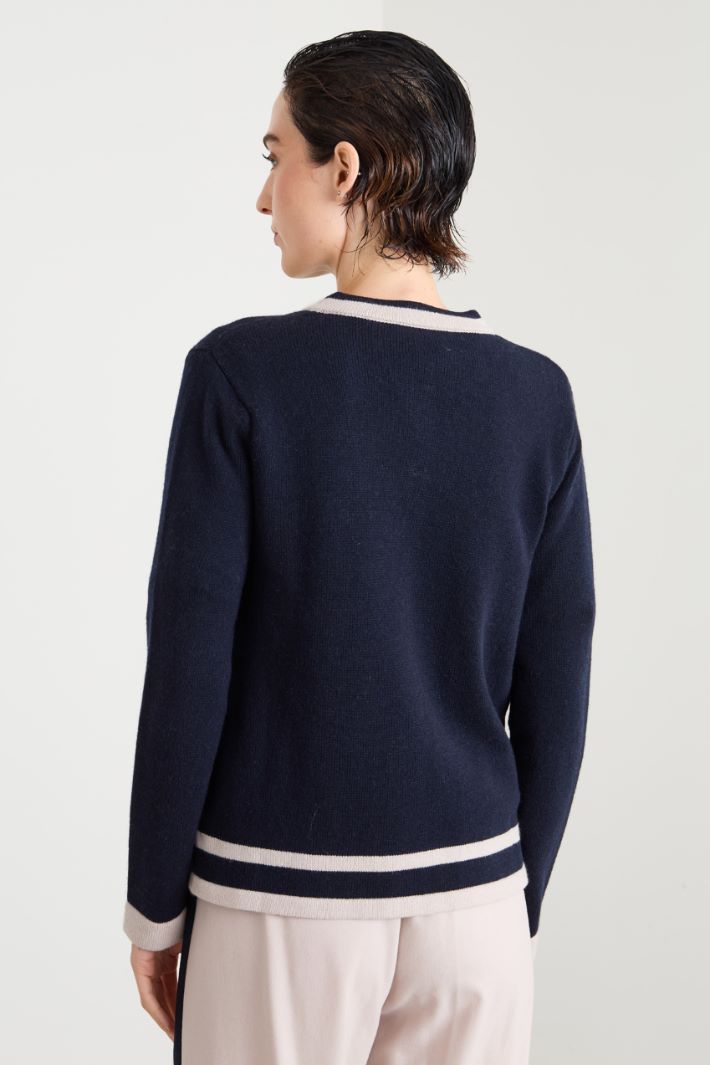 Wool cardigan with intarsia Intrend - 2