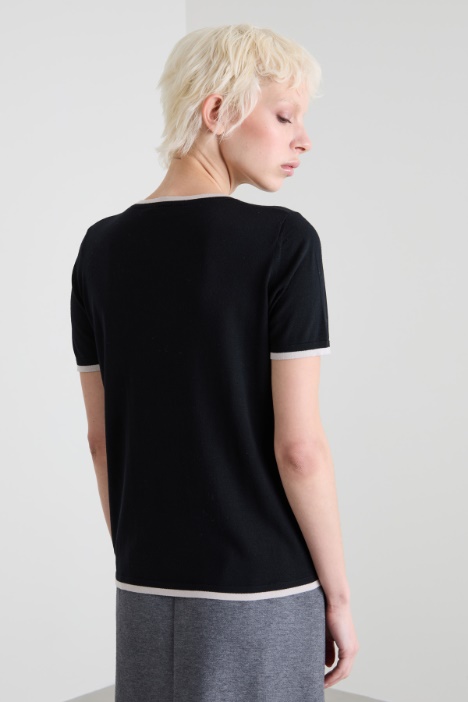 T-shirt in filato di lana
