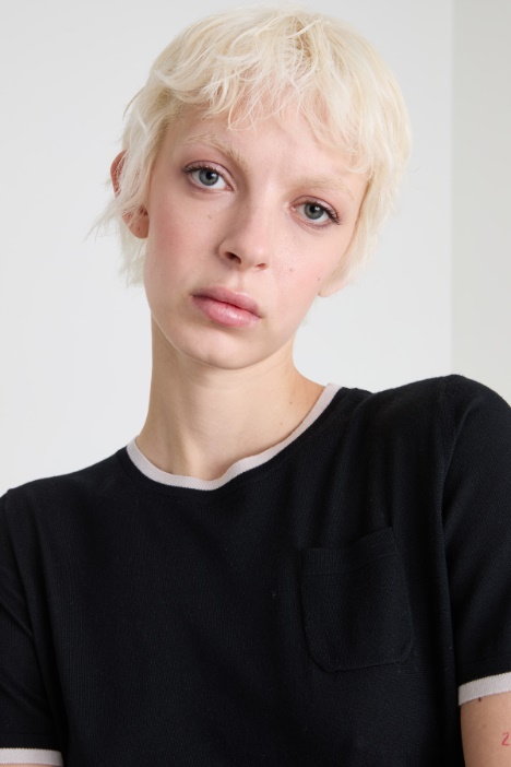 T-shirt in filato di lana