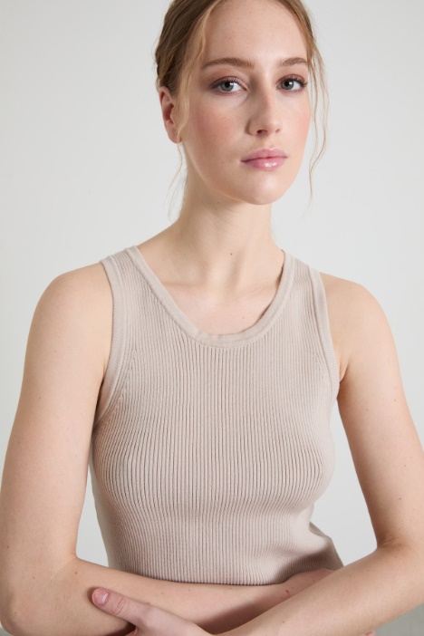 Canotta in maglia a coste