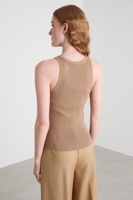 Canotta in maglia a coste