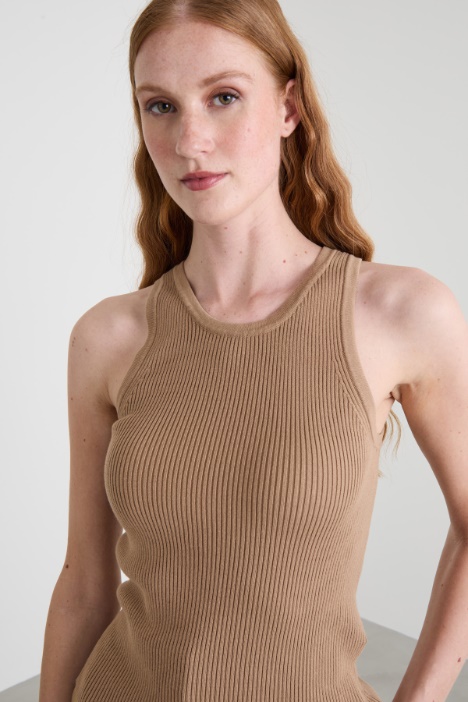 Canotta in maglia a coste